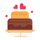 Tort cu inimi, pe suport, design vectorial